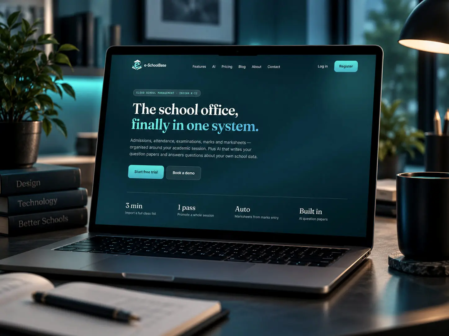 Software that runs a school: admissions, fees, marks, timetable