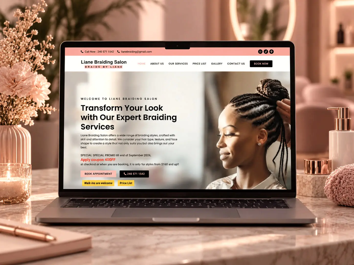 Book a specific hair braider, not just 'the salon'